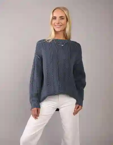 Suéter Tejido Mujer Azul Talla X-Small 1652766 American Eagle