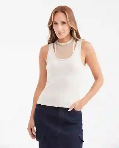Esqueleto Mesh Doble Tanktop Crudo Abedul Claro T XS Chevignon