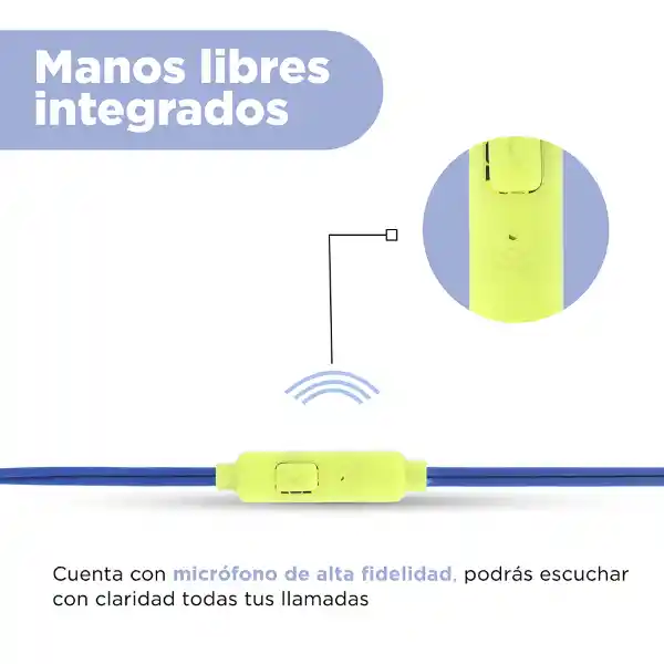 Audífonos de Modelo 22E14 Azul y Amarillo Miniso