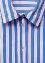 Camisa Mykonos Azul Talla L Mujer Mango