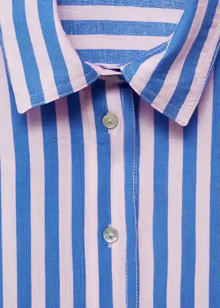 Camisa Mykonos Azul Talla L Mujer Mango