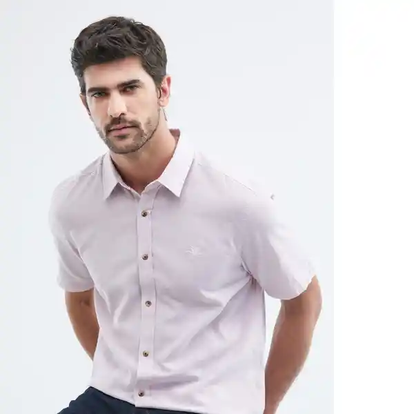 Camisa Shirt Manga Corta Classic Fit Rosa Talla XS Chevignon