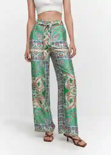 Pantalón Christen Off White Talla 36 Mujer Mango