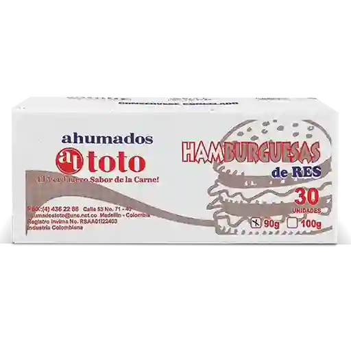 Toto Carne de Hamburguesa Ahumados Res