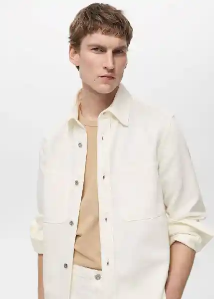 Sobrecamisa Jay Offwhite Talla M Hombre Mango