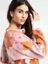 Blusa Tejido Lirios Mujer Beige Preteñido T.M 483E048 Naf Naf