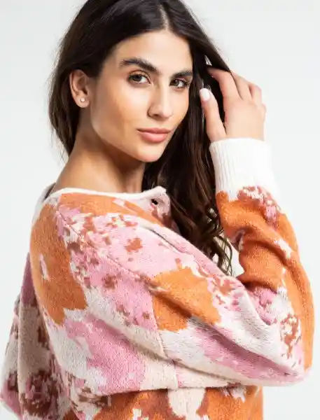 Blusa Tejido Lirios Mujer Beige Preteñido T.M 483E048 Naf Naf