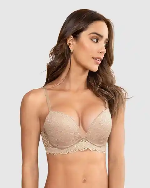 Lumar Brasier Doble Realce Para Mujer Color Café Claro Talla 36