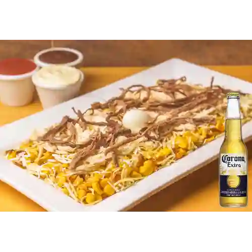 Combo Mazorcada Mixta Pollo&Carne + Corona Bot. 355ml