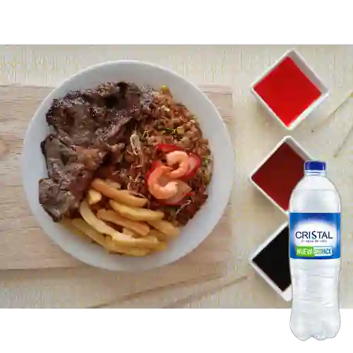 Combo Carne + Cristal Sin Gas 600 ml