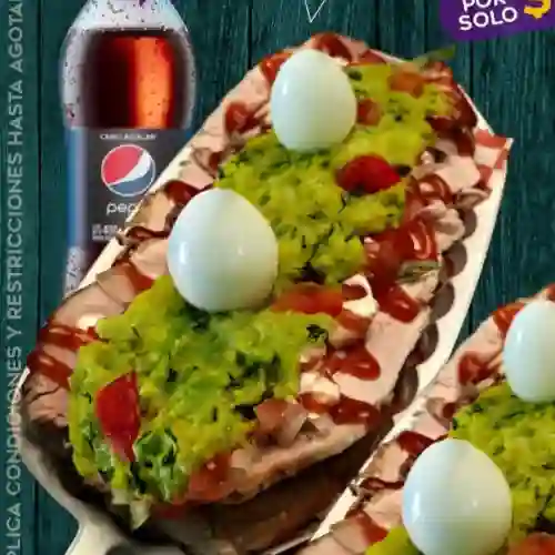 Perro Cordero Guacamole + Papa + Gaseosa