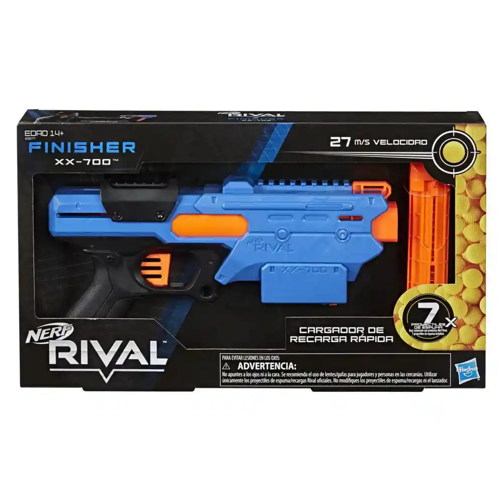 Nerf Lanzador Rival Finisher Xx-700 Con Resorte y Carga Rapida