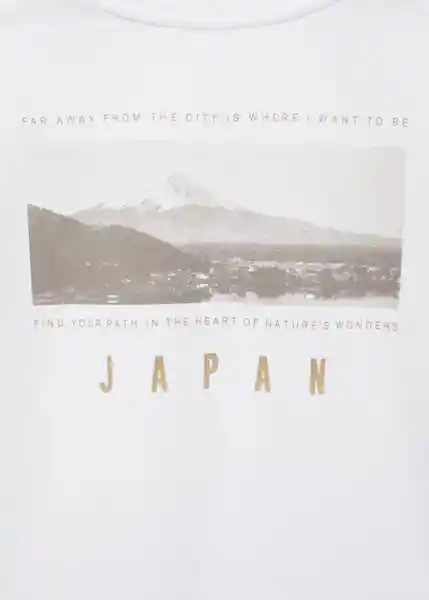 Camiseta Japan Off White Talla 12 Niños Mango