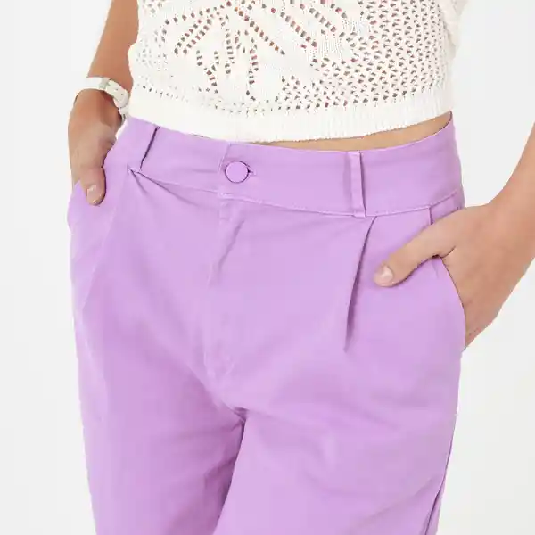 Pantalón Tiro Alto Bota Recta Morado Talla 8 - 712903