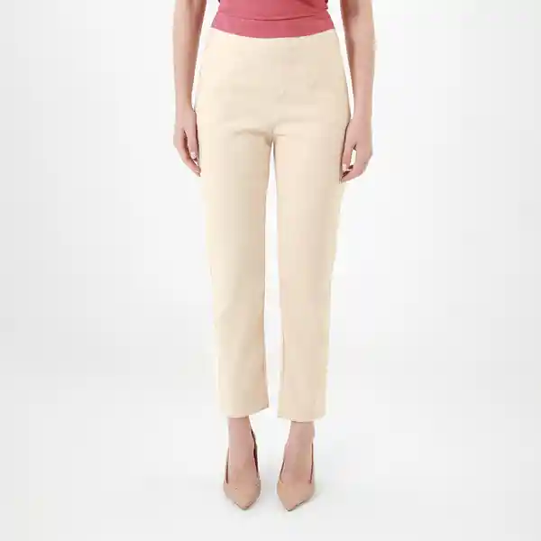 Pantalón Tiro Medio Bota Recta Beige Talla 10 - 712842