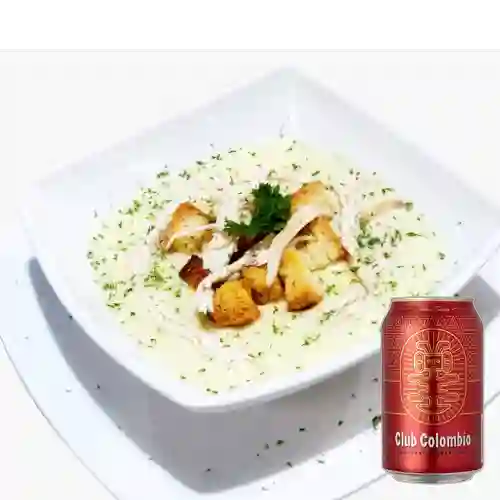 Combo Crema de Champiñones + Club Colombia Roja 355 ml