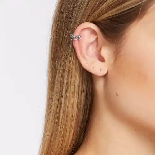 Dyscola Arete Ear Cuff la Luna y su Sombra Plateada