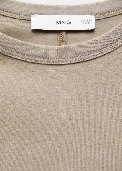 Camiseta Zani Beige Talla 18 Mujer Mango