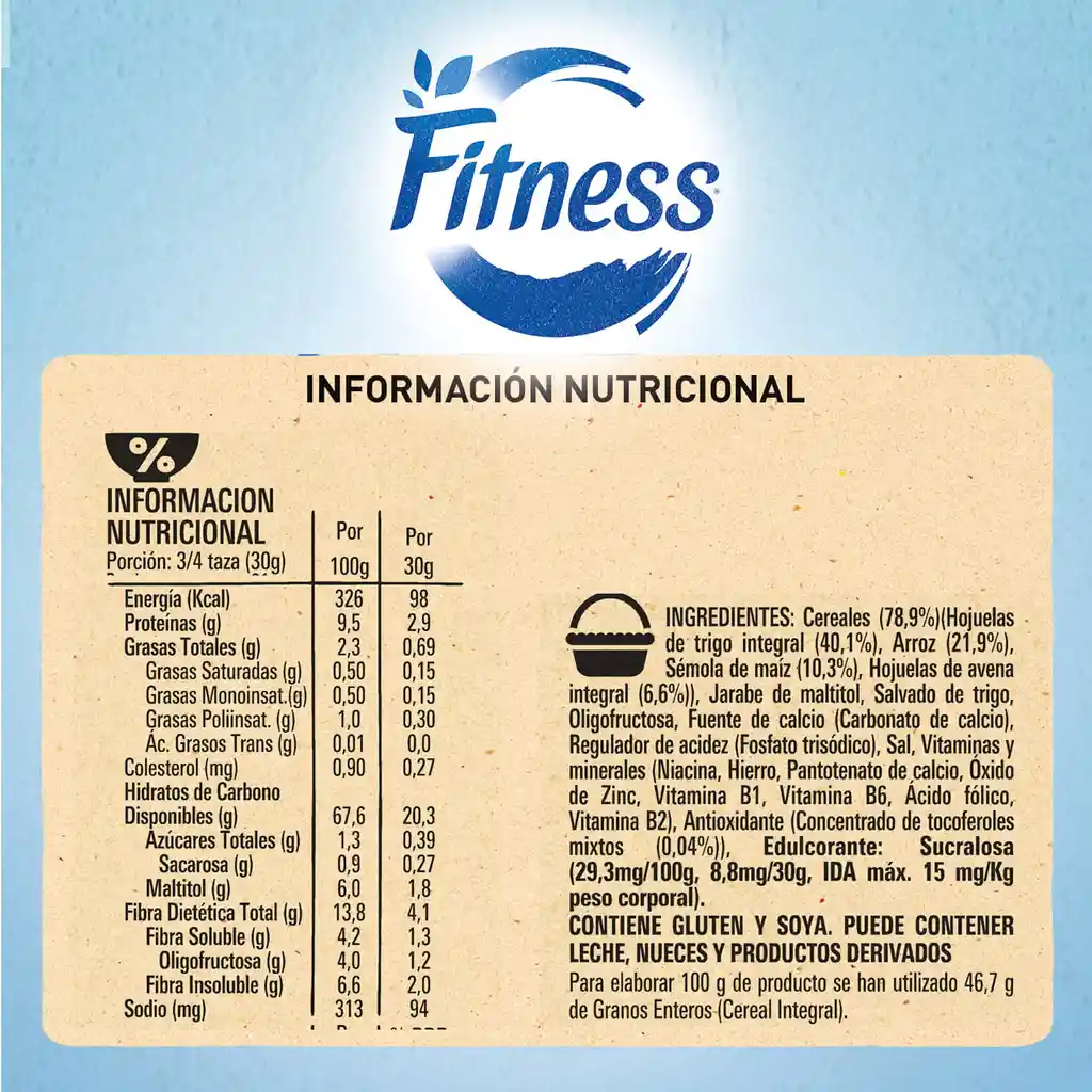 Fitness Cereal Integral Original sin Azúcar Añadida