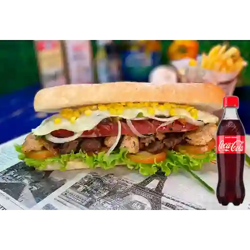 Combo Sándwich Rochelle +Cocacola Orig 400ml