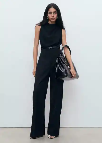 Enterizo Mono Martuki Negro Talla L Mujer Mango