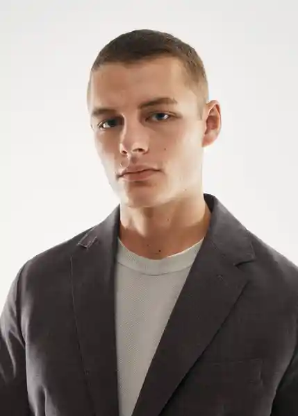 Blazer Americana Travel Gris Talla 56 Hombre Mango