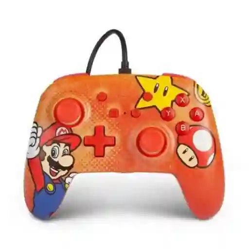 Nintendo Switch Control Alámbrico Súper Mario Power A Naranja