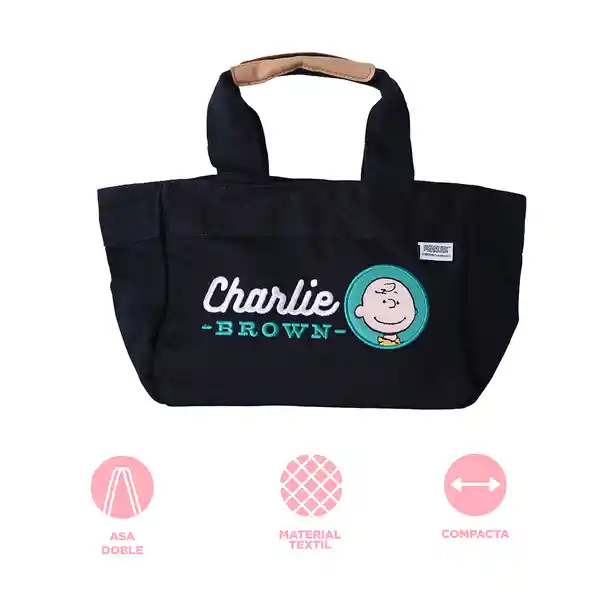 Bolso de Mano Charlie Snoopy Azul Marino Miniso