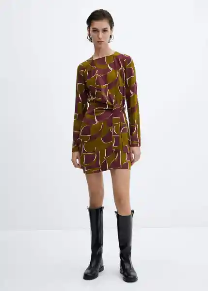 Vestido Madie Burdeos Talla S Mujer Mango