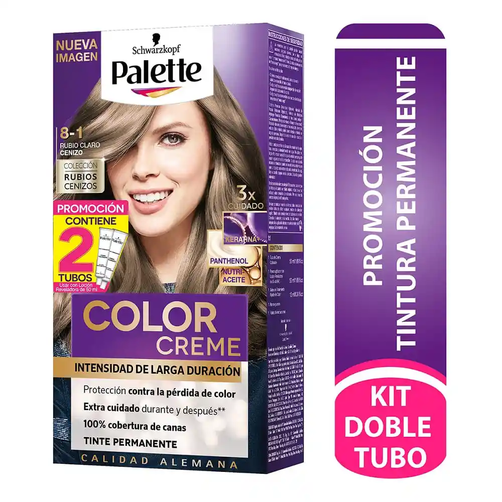 Palette Tintecolor Creme Permanente 81 Rubio Claro Cenizo Dt