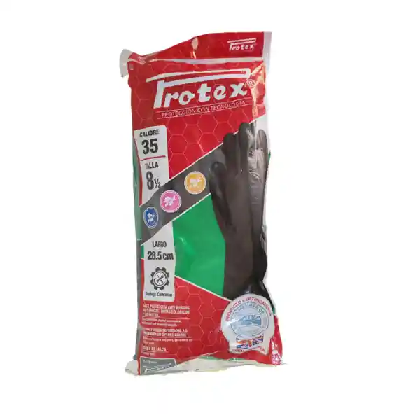 Protex Guantes Negro C-35 T-8 1/2