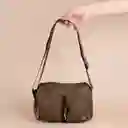 Bolso Crossbody Con Dos Bolsas al Frente Café Serie Miniso