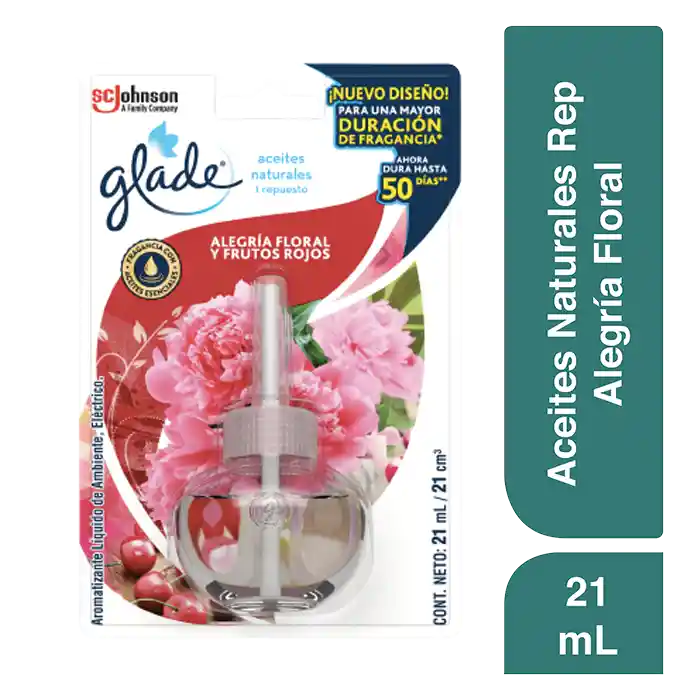 Glade ambientador aceites floral y frutos rojos 1 rpto