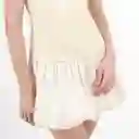 Vestido Globo Manga Sisa Beige Talla M 574013