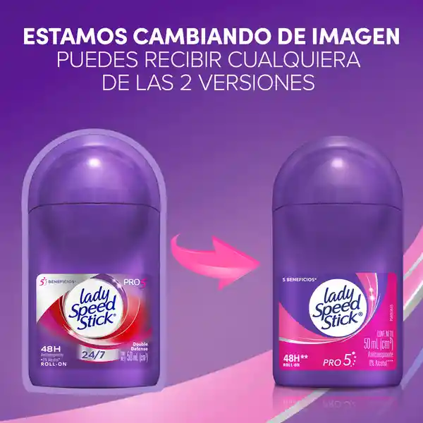 Desodorante Mujer Lady Speed Stick Pro5en1 Roll On 50 ml