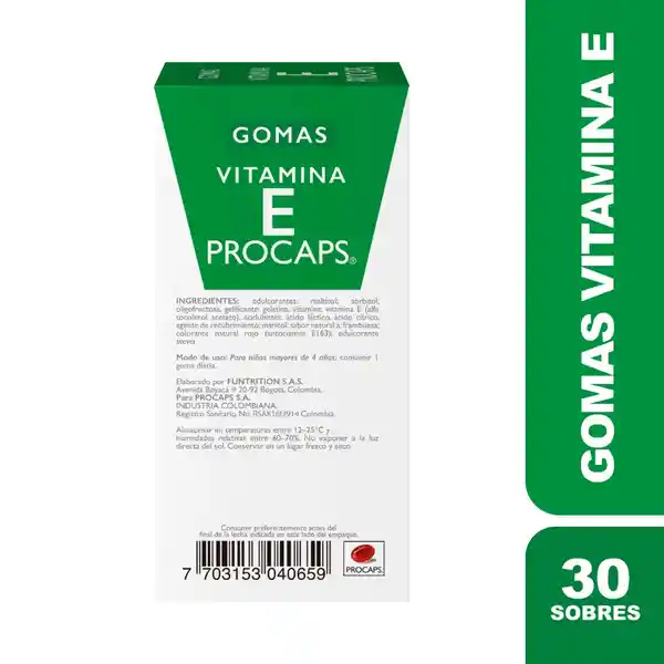 Procaps Multivitamínico Vitamina E Sin Azúcar Frambuesa