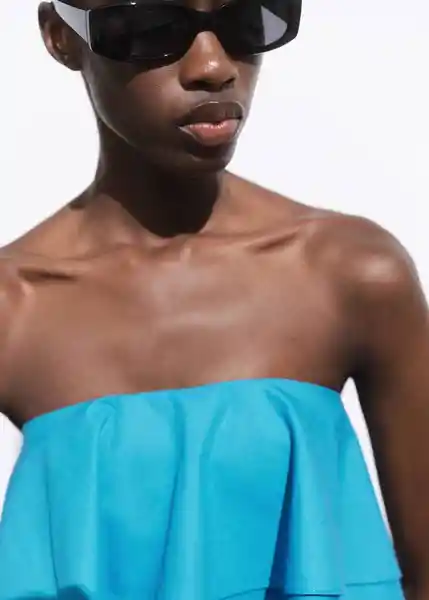 Top Daiquiri Azul Talla L Mujer Mango