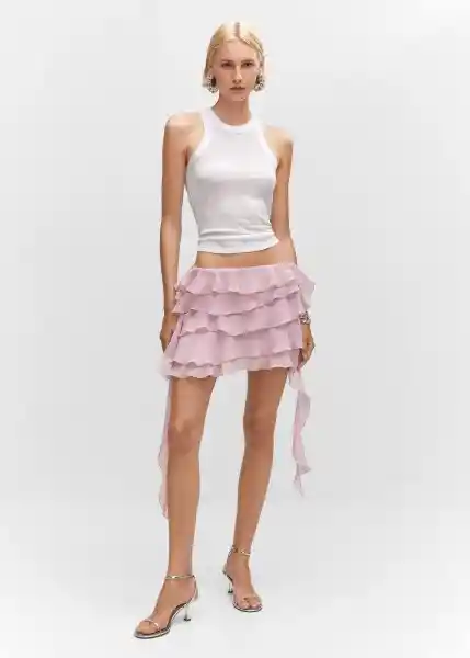 Falda Nube Rosa Palo Talla M Mujer Mango