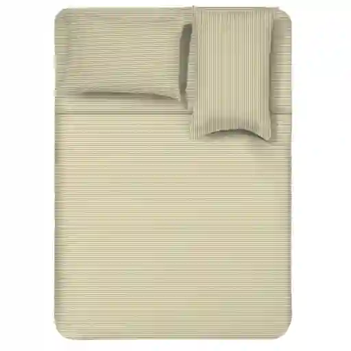 Juego Cama 144 Hilos Doble Beige