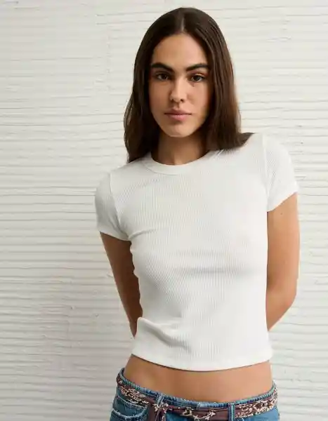 Camiseta Mujer Blanco Talla Medium 1117100 American Eagle