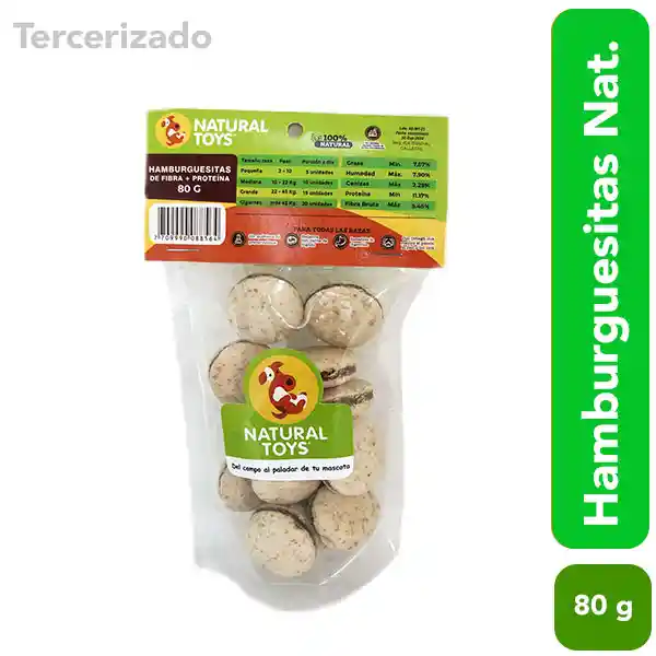 Natural Hamburguesitas de Fibra y Proteína Natural Snacks para Perros 80 g