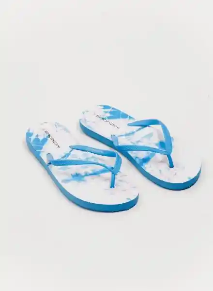 Sandalias Para Dama Blanco/Azul Talla 39 Bronzini