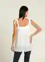 Blusa Manga Sisa Blanco Talla M