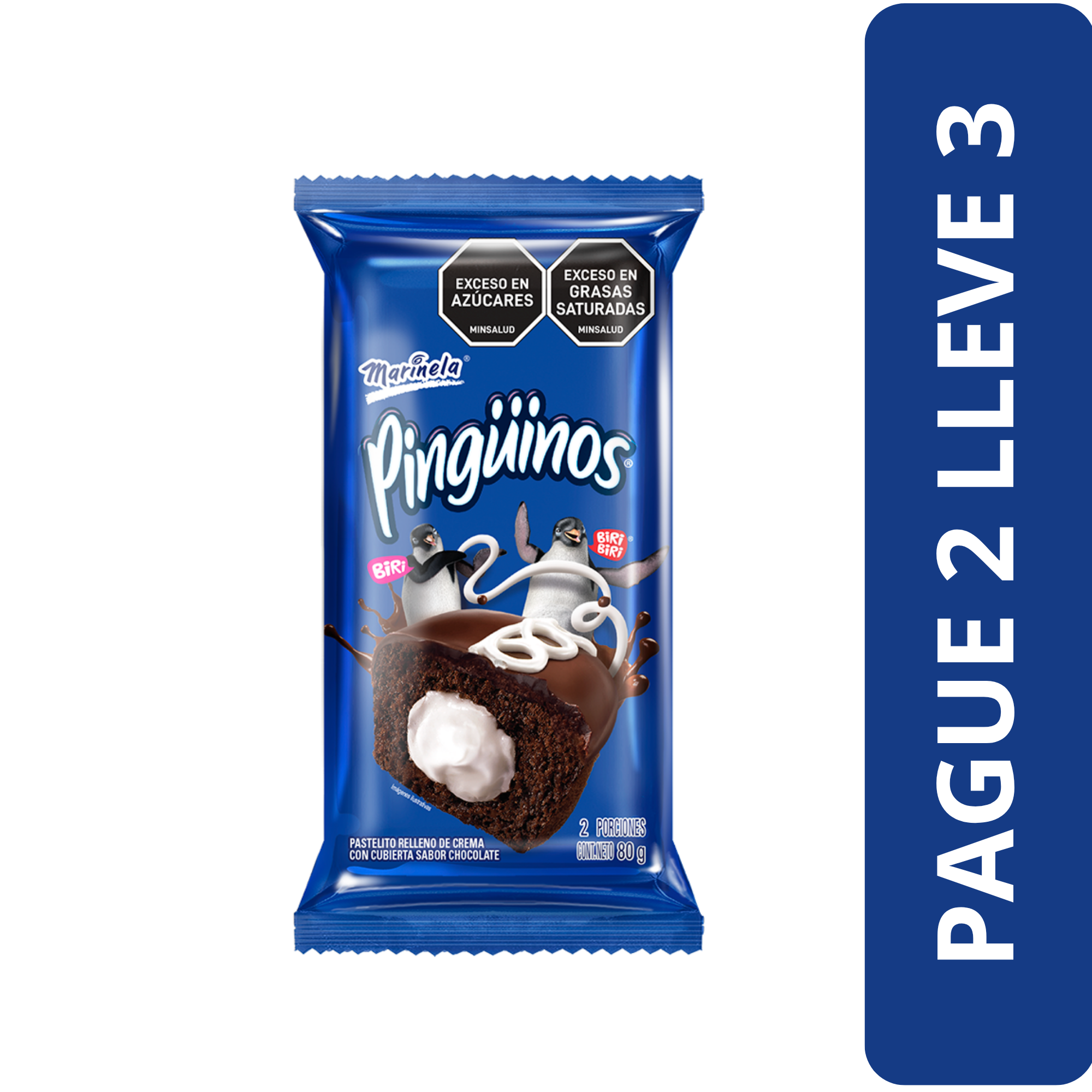 Pingüinos Ponqué de Chocolate 3P 120 g