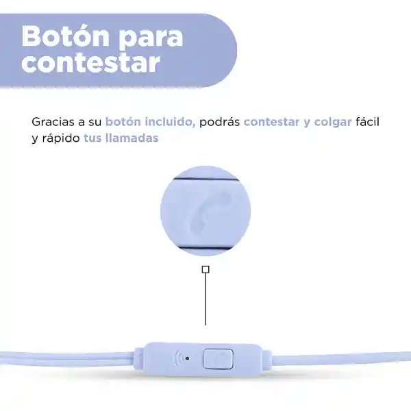 Audífonos Con Cable Azul Modelo W001031 Miniso