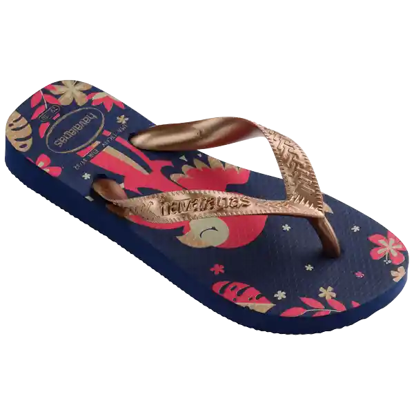 Sandalias Kids Top Pets Marino/Oro Rosa T. 30 4146823 Havaianas