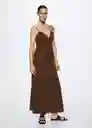 Vestido Vani Chocolate Talla S Mujer Mango