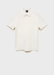 Camisa Polo Ezequi Offwhite Talla M Hombre Mango
