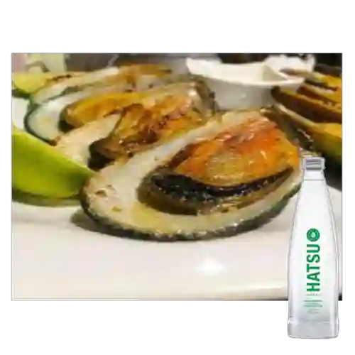 Combo Mejillones Al Ajillo +Hatsu Mineral C/Gas 300ml
