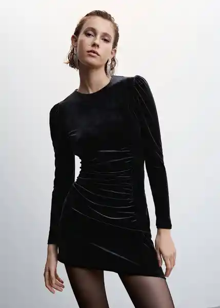 Vestido Helena Negro Talla 18 Mujer Mango